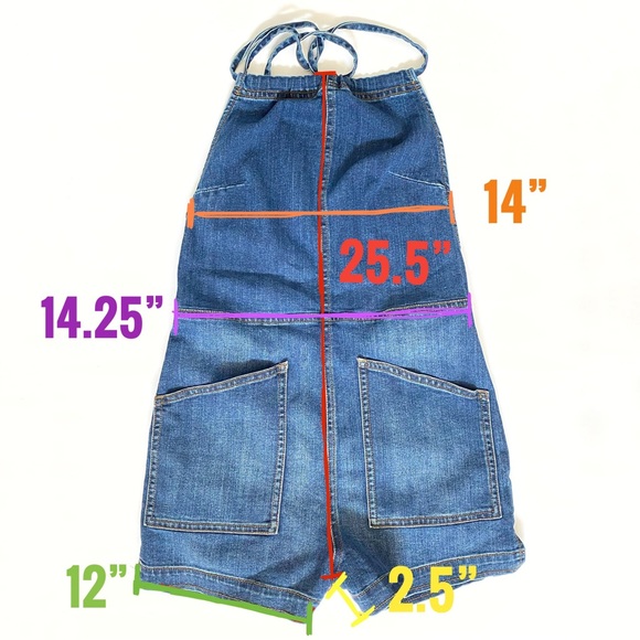 Free People blue denim halter romper overalls - Picture 15 of 16